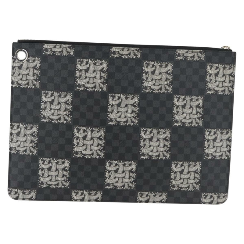 【日本直送】路易威登 Damier Graphite Pochette Jules GM 手拿包 M61232 正品 YKZ1258A-1