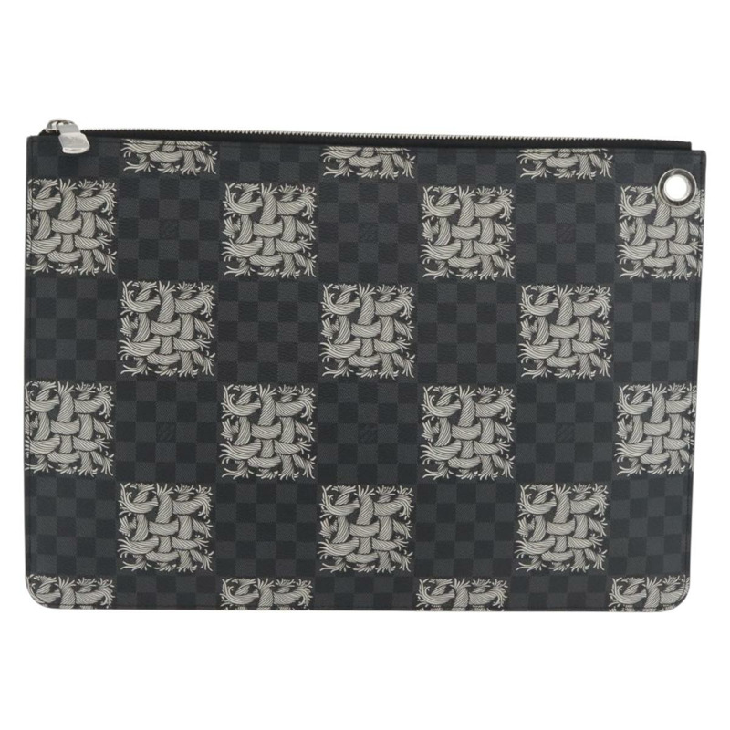 【日本直送】路易威登 Damier Graphite Pochette Jules GM 手拿包 M61232 正品 YKZ1258A-12