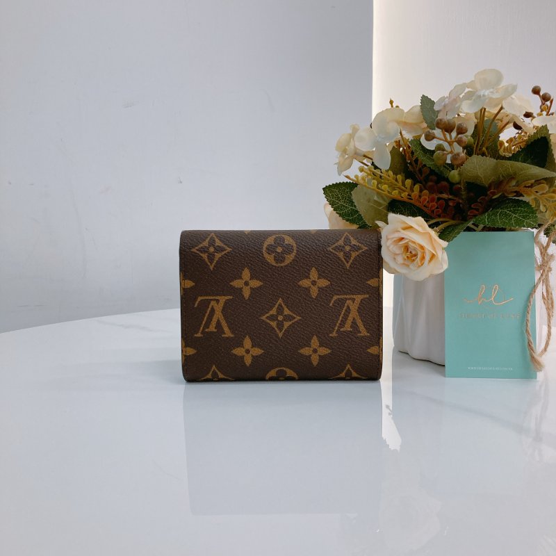 MS0685 Louis Vuitton 路易威登 三摺錢包 帆布 經典老花紋 粉色 金扣 M62360 Victorine Wallet Canvas Pink Monogram x GHW-1