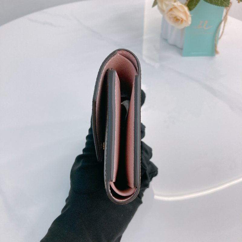MS0685 Louis Vuitton 路易威登 三摺錢包 帆布 經典老花紋 粉色 金扣 M62360 Victorine Wallet Canvas Pink Monogram x GHW-3