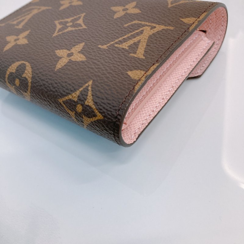 MS0685 Louis Vuitton 路易威登 三摺錢包 帆布 經典老花紋 粉色 金扣 M62360 Victorine Wallet Canvas Pink Monogram x GHW-8