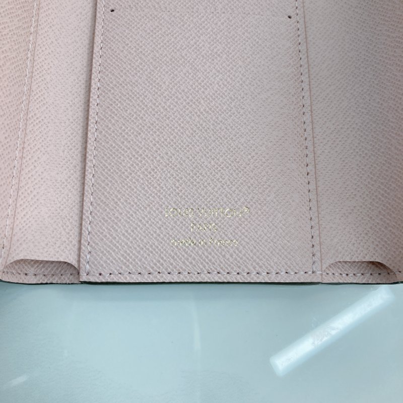 MS0685 Louis Vuitton 路易威登 三摺錢包 帆布 經典老花紋 粉色 金扣 M62360 Victorine Wallet Canvas Pink Monogram x GHW-13
