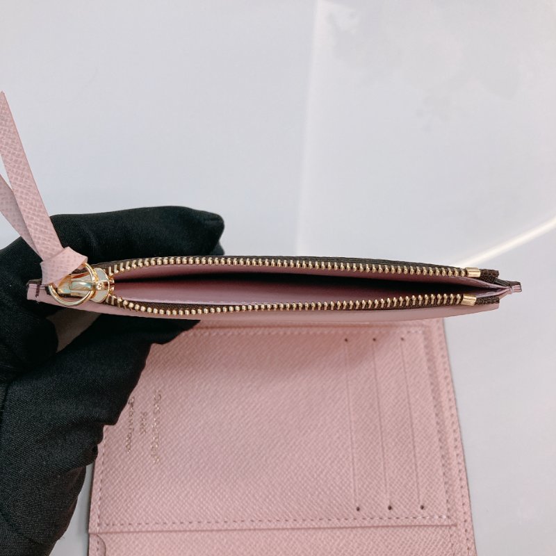 MS0685 Louis Vuitton 路易威登 三摺錢包 帆布 經典老花紋 粉色 金扣 M62360 Victorine Wallet Canvas Pink Monogram x GHW-15