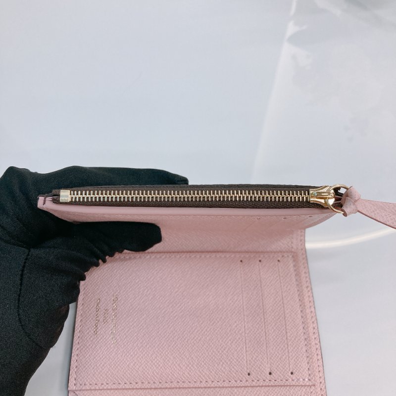 MS0685 Louis Vuitton 路易威登 三摺錢包 帆布 經典老花紋 粉色 金扣 M62360 Victorine Wallet Canvas Pink Monogram x GHW-17