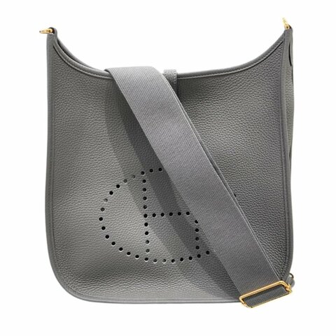 HERMES 愛馬仕 EVELYNE III 29 TC皮 灰色 金釦