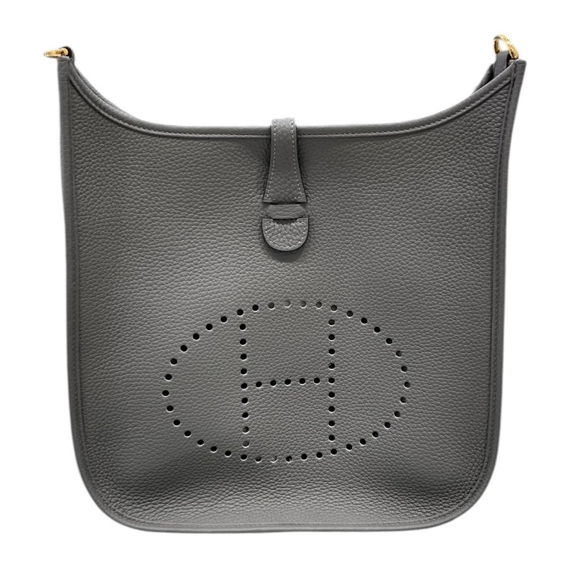 HERMES 愛馬仕 EVELYNE III 29 TC皮 灰色 金釦-1