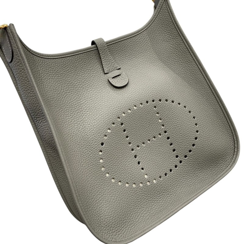 HERMES 愛馬仕 EVELYNE III 29 TC皮 灰色 金釦-11