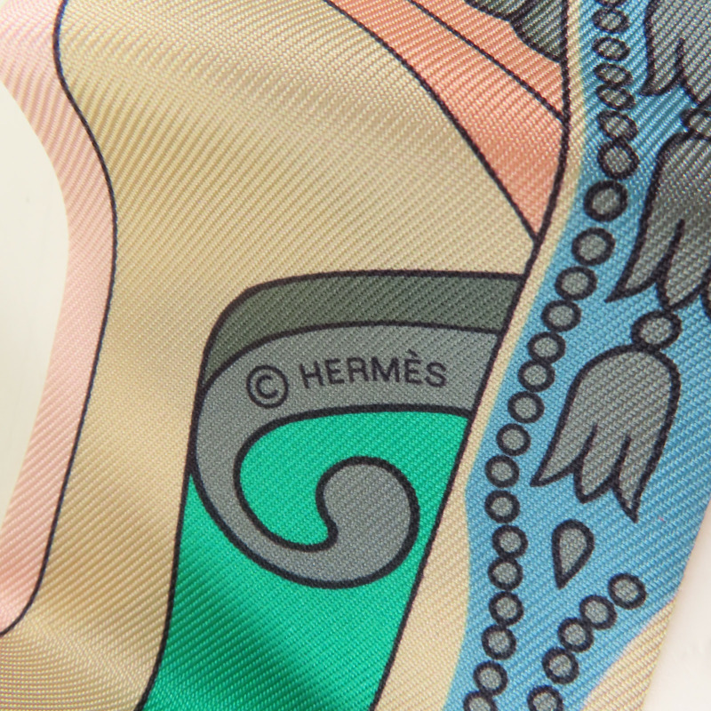 HERMES 絲質Twilly絲巾-5