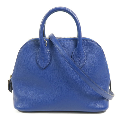 HERMES Evercolor皮革Mini Bolide 1923手挽肩背兩用袋Bleu Electrique