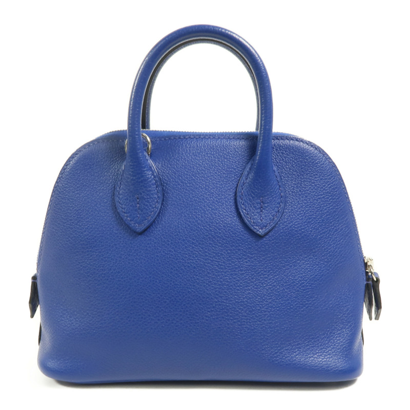 HERMES Evercolor皮革Mini Bolide 1923手挽肩背兩用袋Bleu Electrique-1