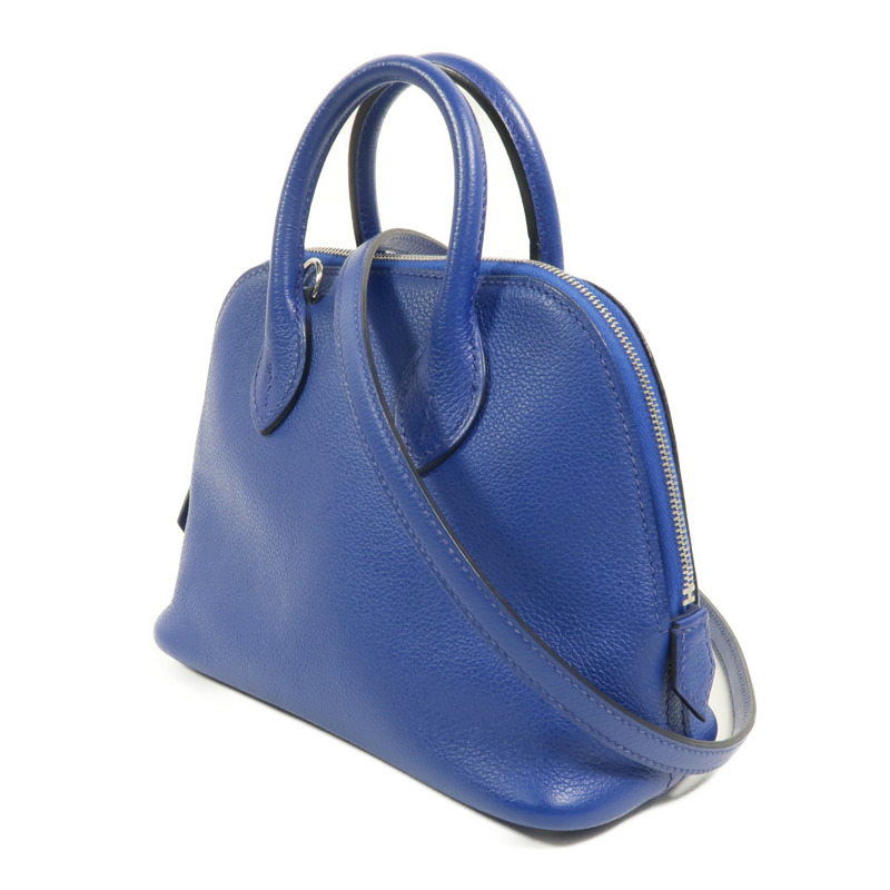 HERMES Evercolor皮革Mini Bolide 1923手挽肩背兩用袋Bleu Electrique-2