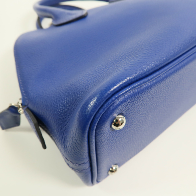 HERMES Evercolor皮革Mini Bolide 1923手挽肩背兩用袋Bleu Electrique-12