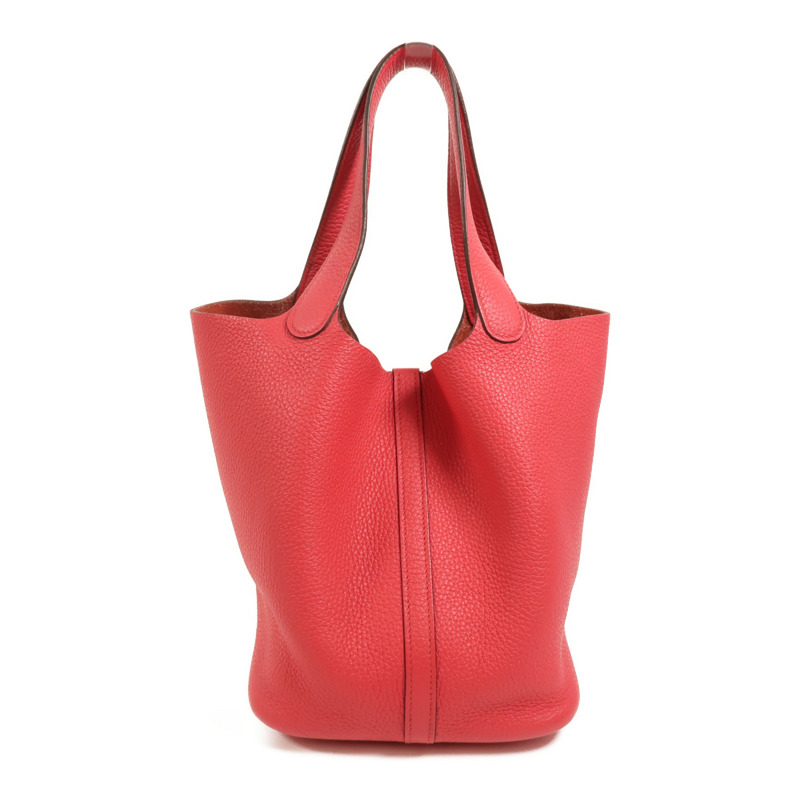 HERMES Clemence皮革Picotin MM手挽袋Rose Extreme-1