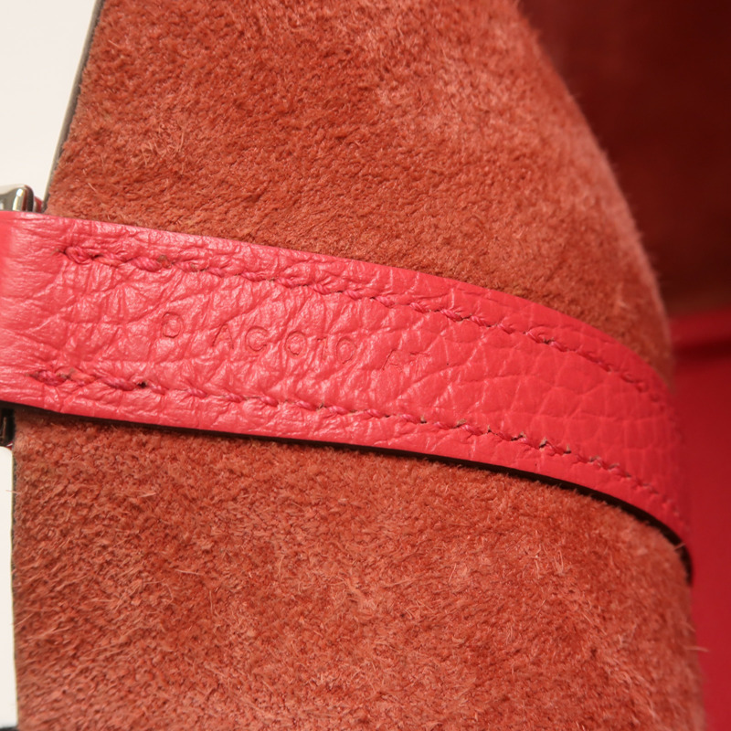 HERMES Clemence皮革Picotin MM手挽袋Rose Extreme-6