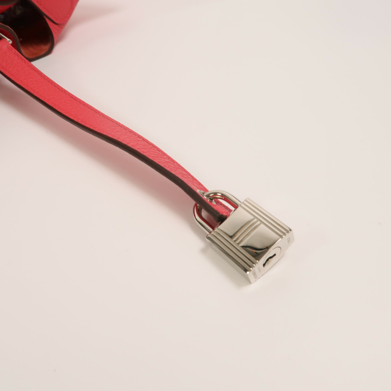 HERMES Clemence皮革Picotin MM手挽袋Rose Extreme-13