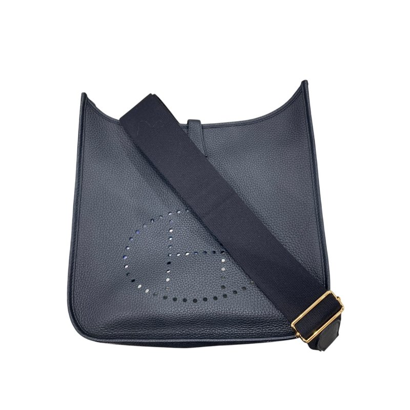 HERMES 愛馬仕 EVELYNE III 29 TC皮 黑色 金釦-0