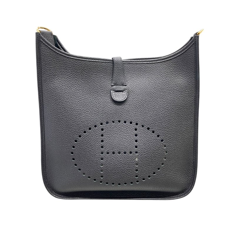 HERMES 愛馬仕 EVELYNE III 29 TC皮 黑色 金釦-1