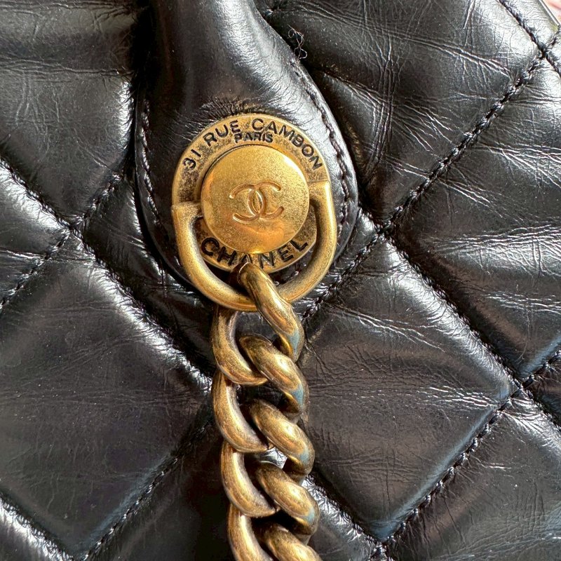 💖上肩超美 Chanel 金鍊雙肩手提鏈包-4