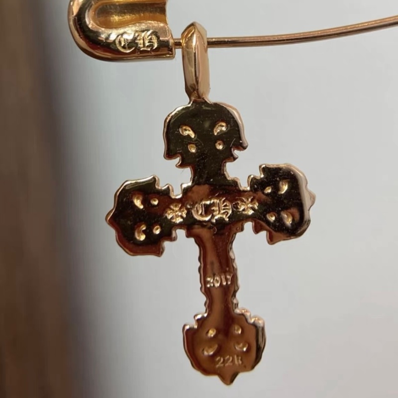 Chrome hearts 22k 綠寶石火焰十字架 克羅心-2