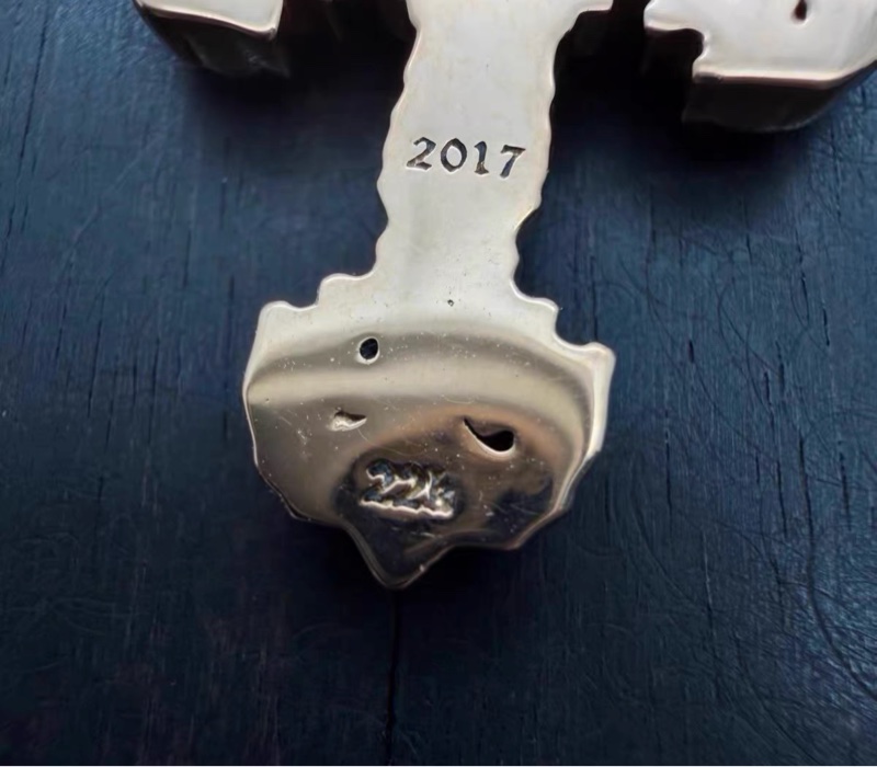 Chrome hearts 22k 綠寶石火焰十字架 克羅心-4