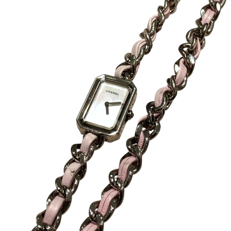 CHANEL 香奈兒 H4312 PREMIERE ROCK PASTEL PINK LIMITED  白珍珠母貝三圈粉鍊錶 珍珠母貝 粉色 銀釦-0