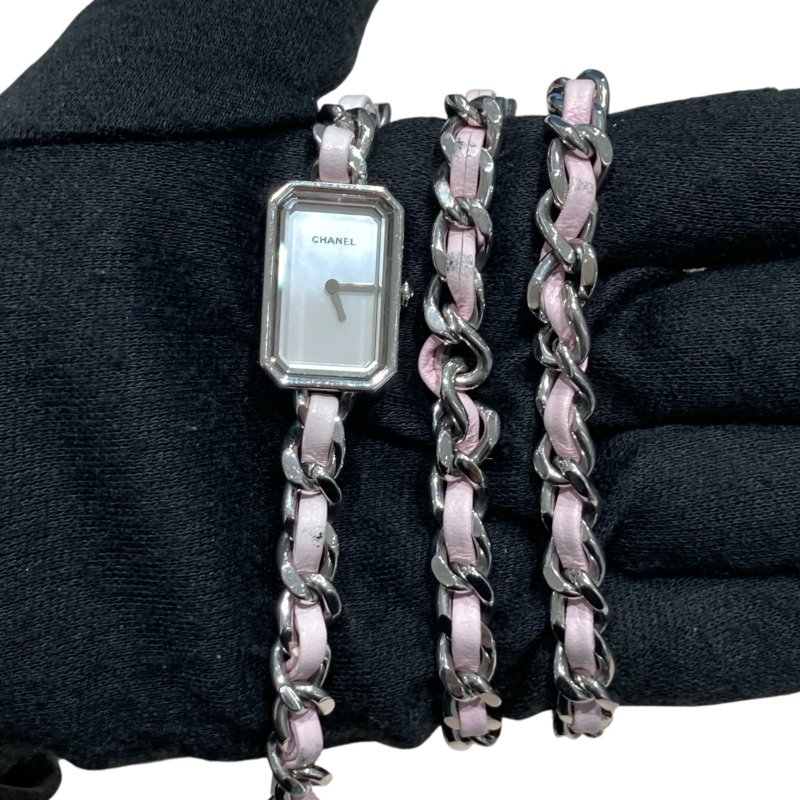 CHANEL 香奈兒 H4312 PREMIERE ROCK PASTEL PINK LIMITED  白珍珠母貝三圈粉鍊錶 珍珠母貝 粉色 銀釦-5