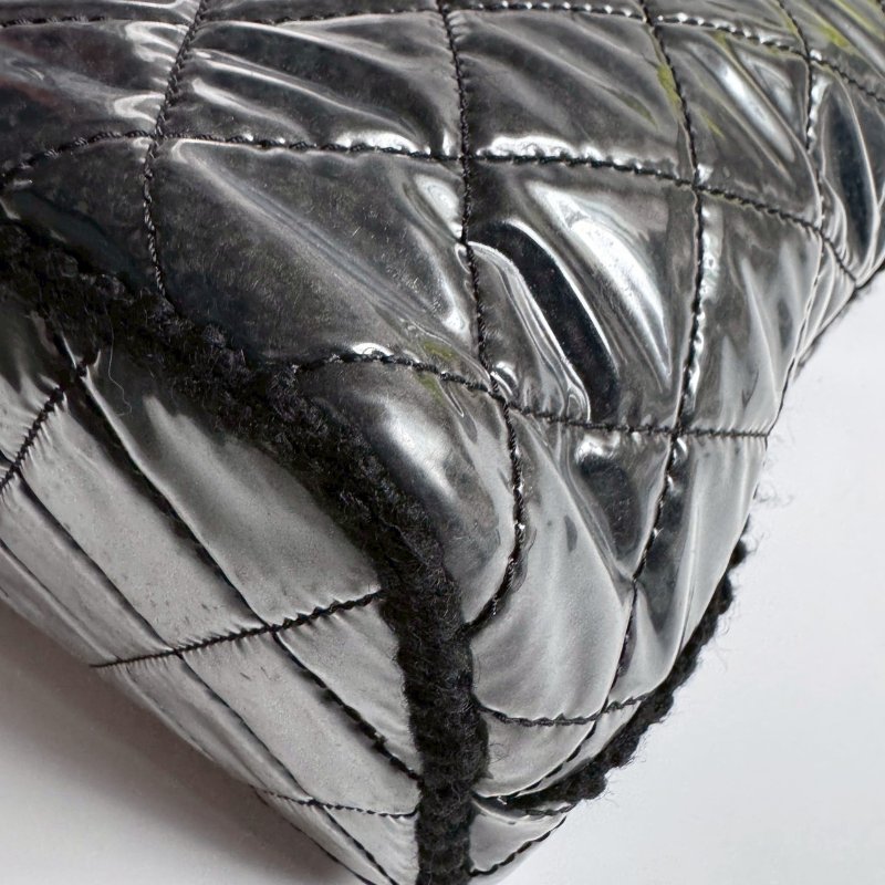 🎊絕版款式 Chanel 黑色透明大雙C毛絨肩背包-9