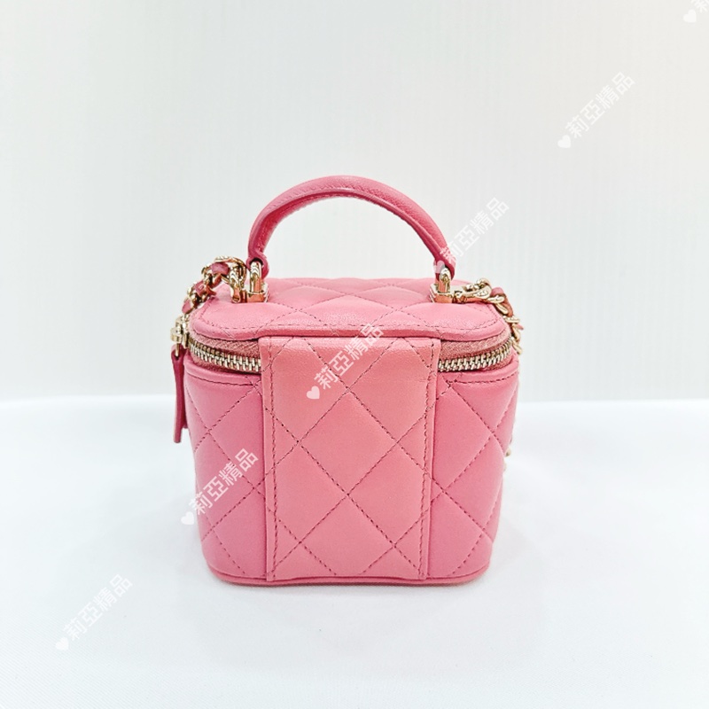 莉亞精品♡Chanel 粉色小盒子 二手美包-4