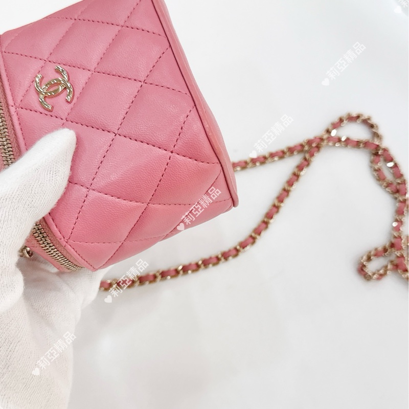 莉亞精品♡Chanel 粉色小盒子 二手美包-9