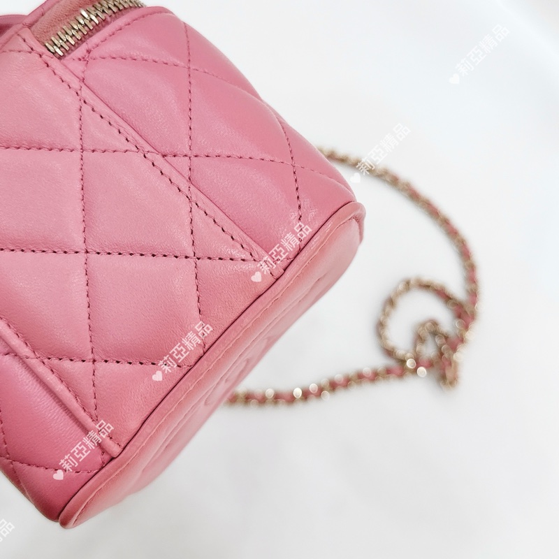 莉亞精品♡Chanel 粉色小盒子 二手美包-10