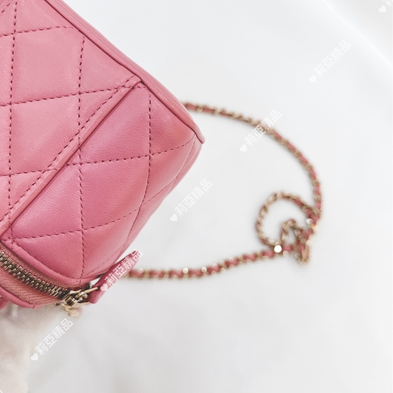 莉亞精品♡Chanel 粉色小盒子 二手美包-11