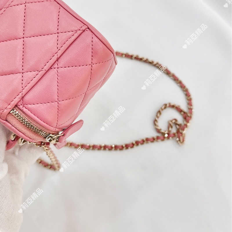 莉亞精品♡Chanel 粉色小盒子 二手美包-12