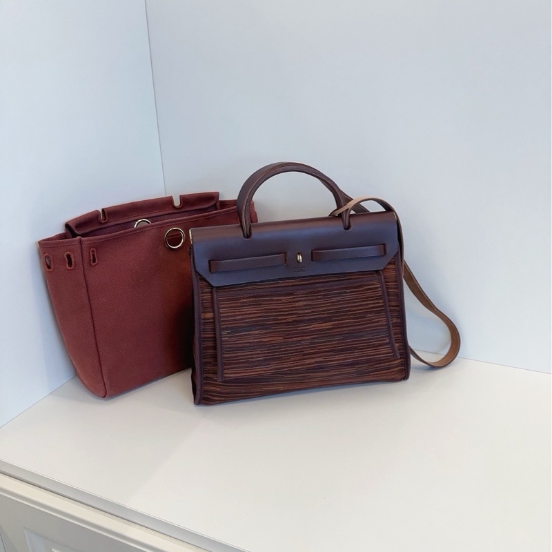 ✨絕版 Herbag31 大地色羊切皮 外縫金扣 因工藝過於繁複已停產 98新-3