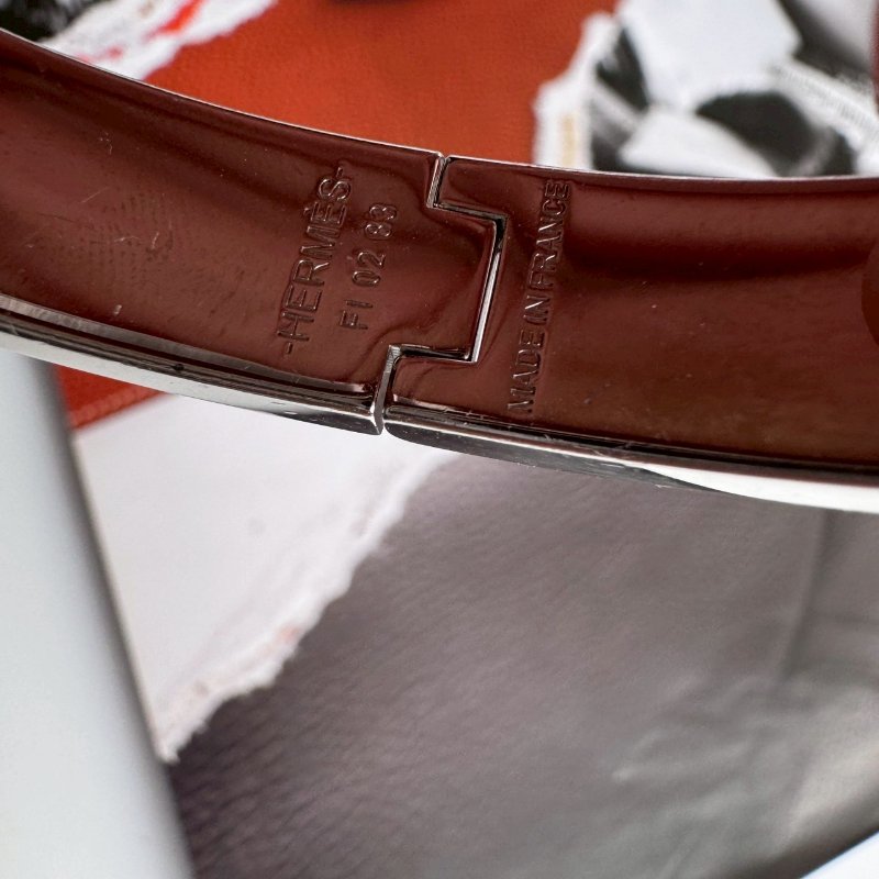 🎊超級百搭 Hermes 金棕色H銀手環-12