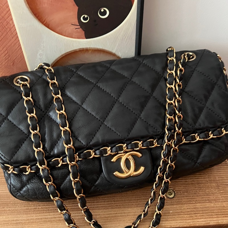 ✨Chanel 黑金牛皮機場包 鏈條可調節 百搭復古🫶-2