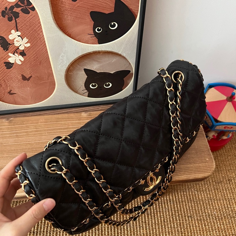 ✨Chanel 黑金牛皮機場包 鏈條可調節 百搭復古🫶-3