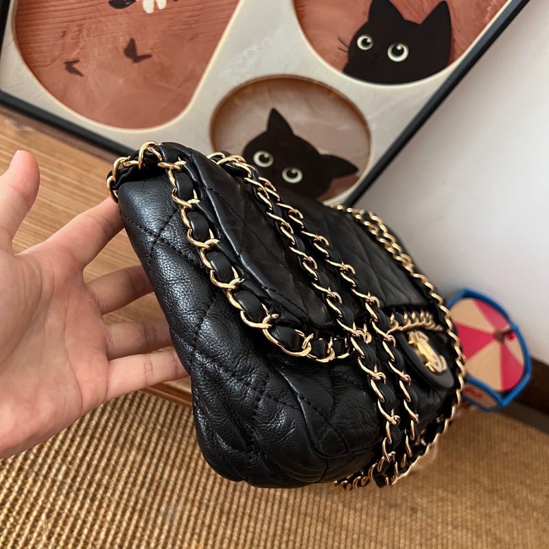 ✨Chanel 黑金牛皮機場包 鏈條可調節 百搭復古🫶-4