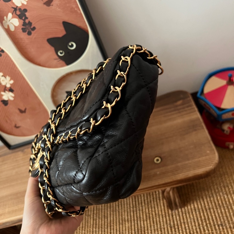 ✨Chanel 黑金牛皮機場包 鏈條可調節 百搭復古🫶-6