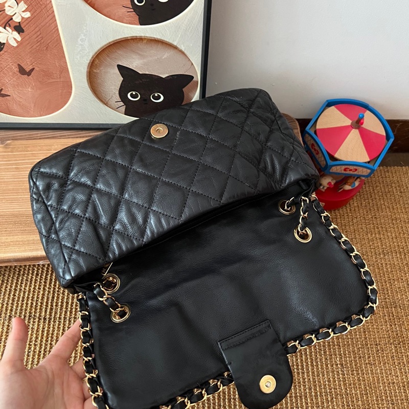 ✨Chanel 黑金牛皮機場包 鏈條可調節 百搭復古🫶-8