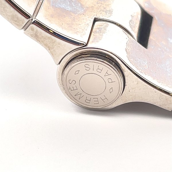 ＊奢華大道國際精品＊【H0355】HERMES 白色琺瑯寬版手環 (PM)-3