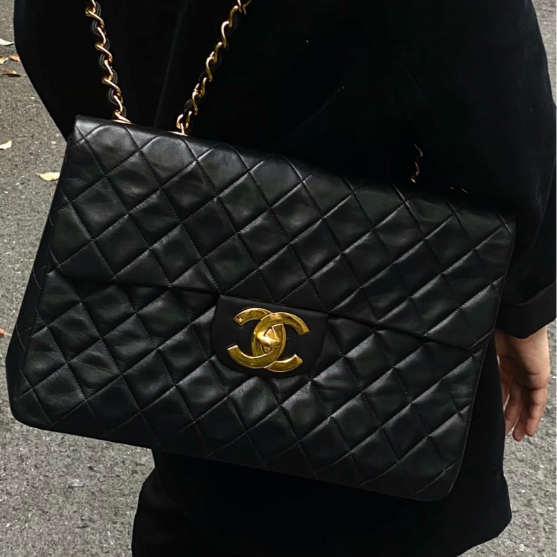 ✨Chanel 黑金羊皮貝嫂34 超亮 鍍真金logo❗️-1