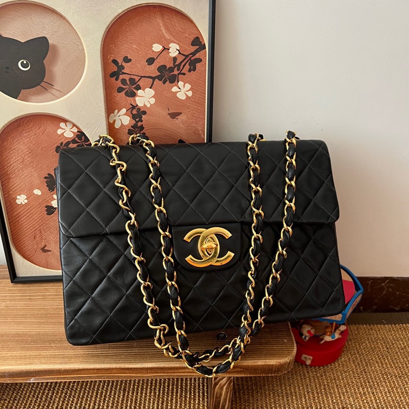 ✨Chanel 黑金羊皮貝嫂34 超亮 鍍真金logo❗️-2