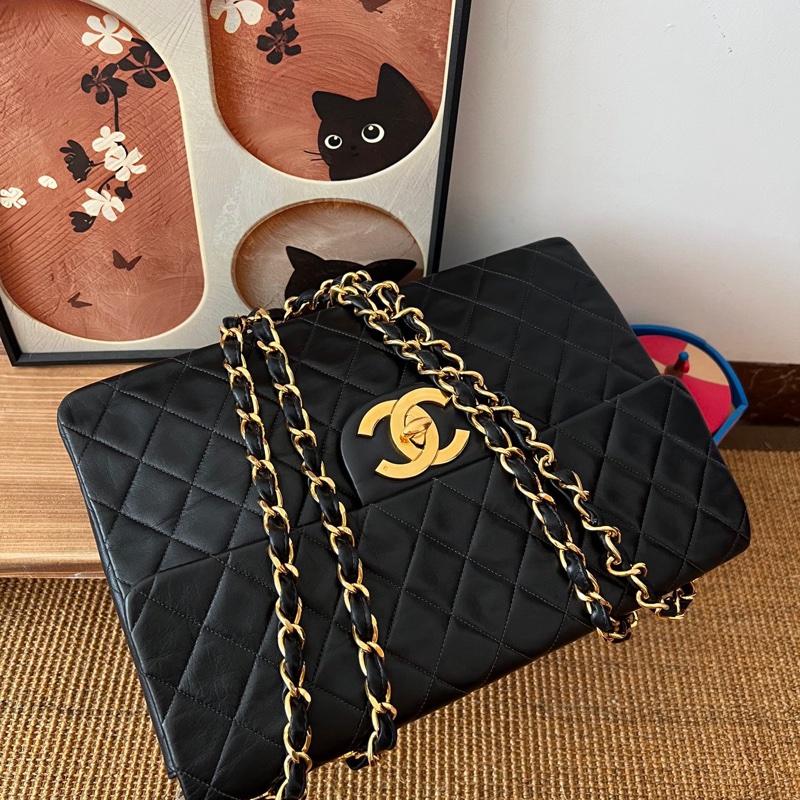 ✨Chanel 黑金羊皮貝嫂34 超亮 鍍真金logo❗️-7
