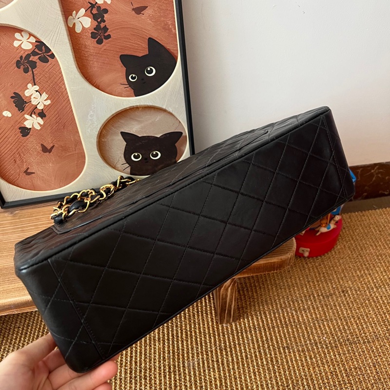 ✨Chanel 黑金羊皮貝嫂34 超亮 鍍真金logo❗️-8