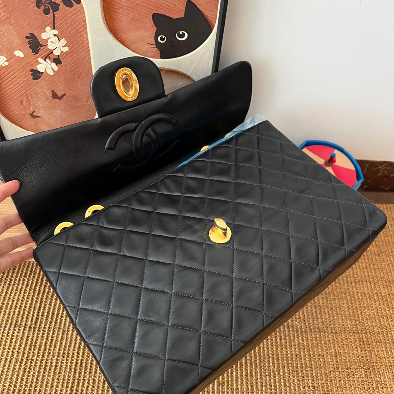 ✨Chanel 黑金羊皮貝嫂34 超亮 鍍真金logo❗️-9