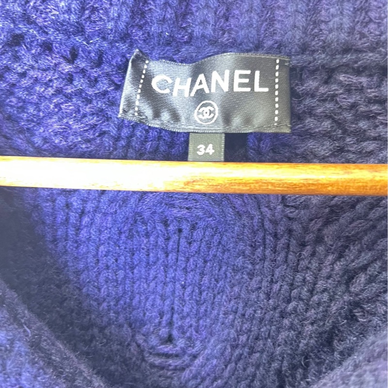 Chanel2018漢堡系列秀款藏藍色毛衣34碼-2
