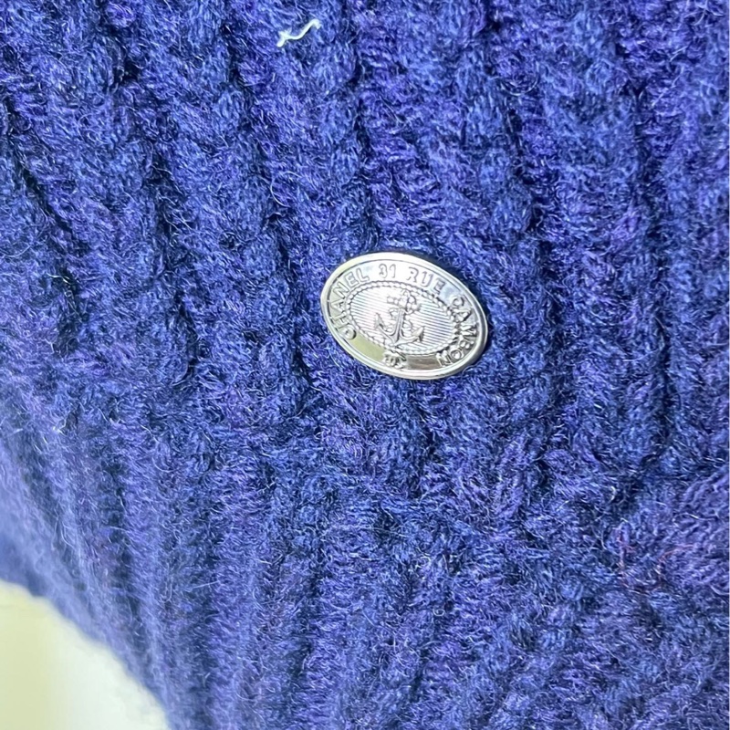 Chanel2018漢堡系列秀款藏藍色毛衣34碼-3