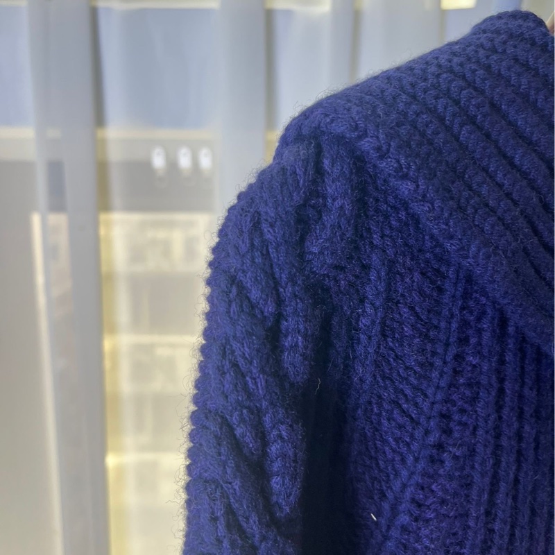 Chanel2018漢堡系列秀款藏藍色毛衣34碼-6