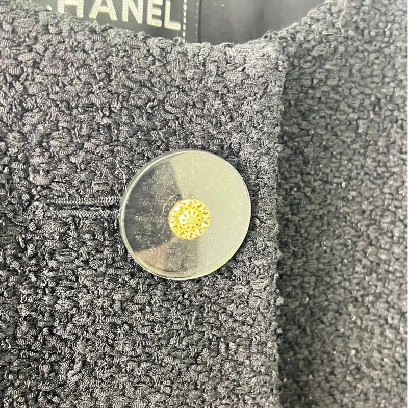 Chanel大都會系列黑金流蘇亞克力扣外套 34碼-3