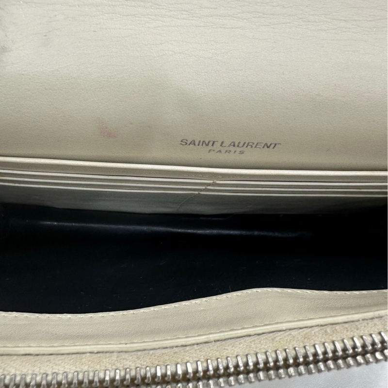 YSL 聖羅蘭 白銀鱷魚壓花kate鏈包 尺寸19*4*12-6